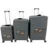 TUCCI 3-Piece Hardside Spinner Carry-On Luggage Set, TSA Checkpoint Friendly (S0582-03PC-DGR)
