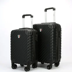 TUCCI 2-Piece Hardside Spinner Carry-On Luggage Set, TSA Checkpoint Friendly (T0293-02PC-BLK)