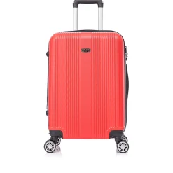 TUCCI 4-Piece Hardside Spinner Carry-On Luggage Set, TSA Checkpoint Friendly (S0536-04-RED)