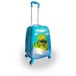 TUCCI RexDino Hardside Carry-On Suitcase, 4-Wheeled Spinner, TSA Checkpoint Friendly, Blue (T0496-RexDino)