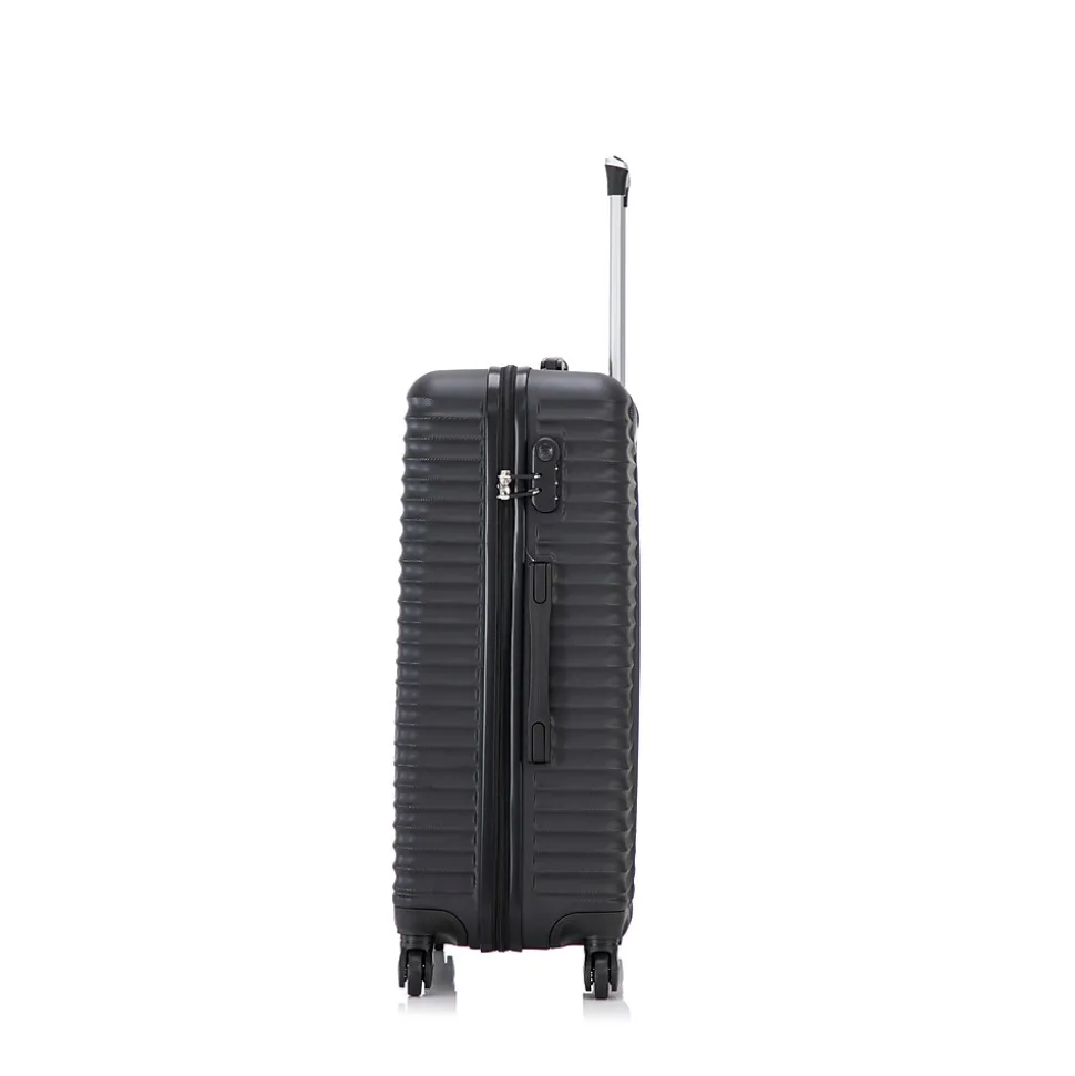 TUCCI VOYAGE Vertice 2-Piece Hardside Spinner Luggage Set, TSA Checkpoint Friendly, Black (V0001-02PC-BLK)