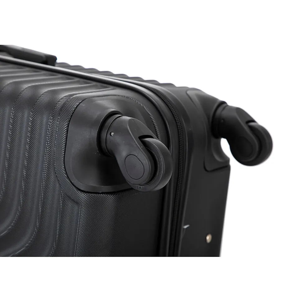 TUCCI VOYAGE Vertice 2-Piece Hardside Spinner Luggage Set, TSA Checkpoint Friendly, Black (V0001-02PC-BLK)