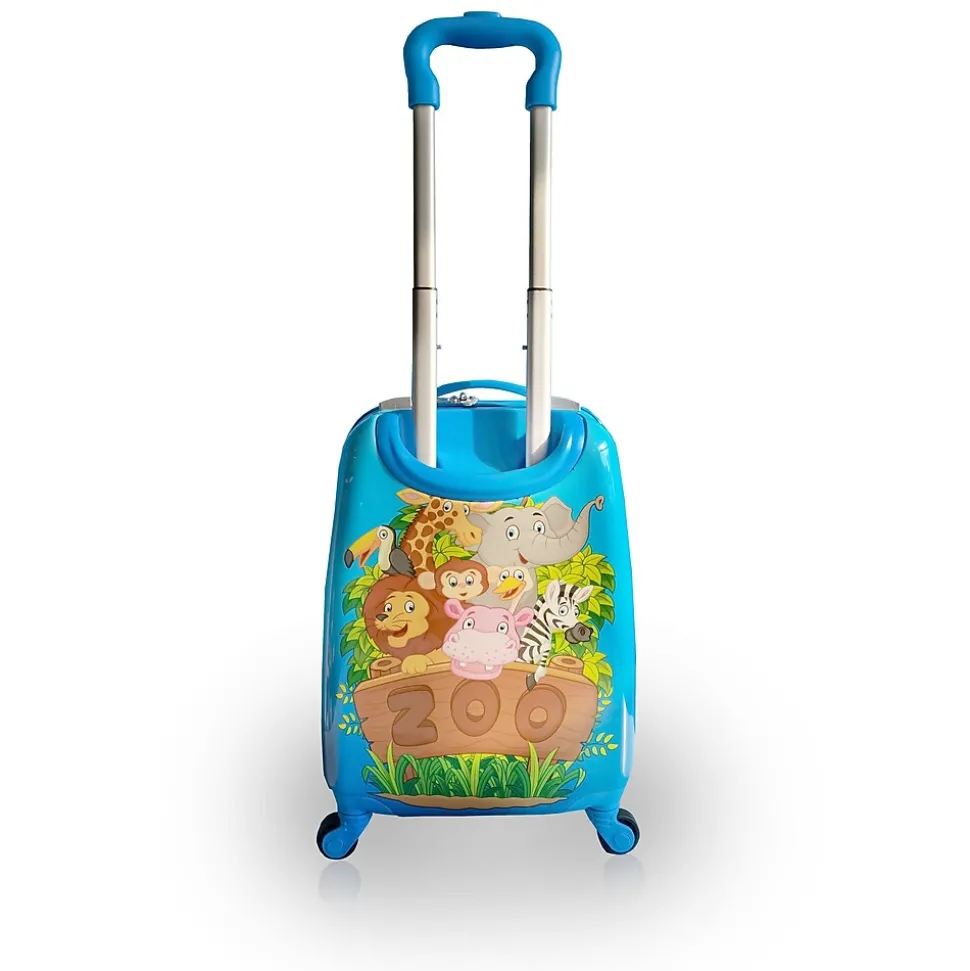 TUCCI Zooland Hardside Carry-On Suitcase, 4-Wheeled Spinner, TSA Checkpoint Friendly, Blue (T0498-Zooland)