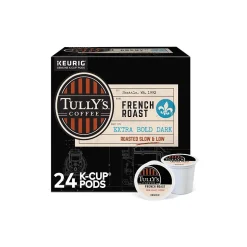 Tully's French Roast Coffee Keurig® K-Cup® Pods, Dark Roast, 24/Box (192619)