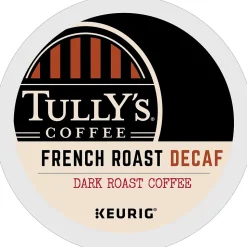 Tully's French Roast Decaf Coffee Keurig® K-Cup® Pods, Dark Roast, 24/Box (192419)