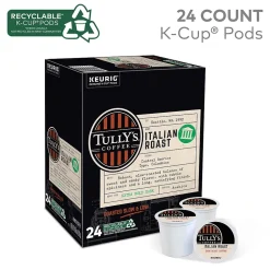 Tully's Italian Roast Coffee, Dark Roast, Keurig® K-Cup® Pods, 24/Box (193019)