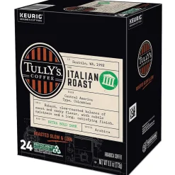 Tully's Italian Roast Coffee, Dark Roast, Keurig® K-Cup® Pods, 24/Box (193019)