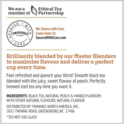 Twinings Brew Over Ice Peach Iced Black Tea, Keurig® K-Cup® Pods, 24/Box (F17280)
