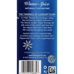 Twinings Decaf Winter Spice Herbal Tea Bags, 20/Box (F07058)