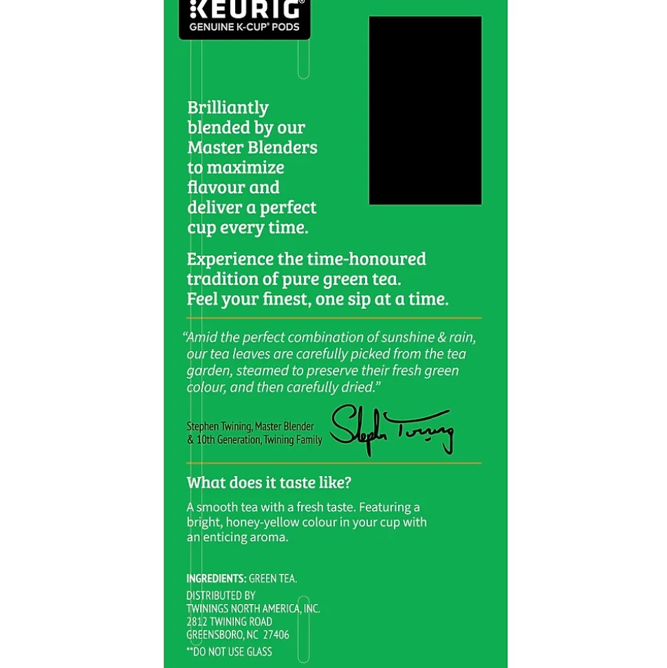 Twinings Green Tea, Keurig® K-Cup® Pods, 24/Box (TNA85788)