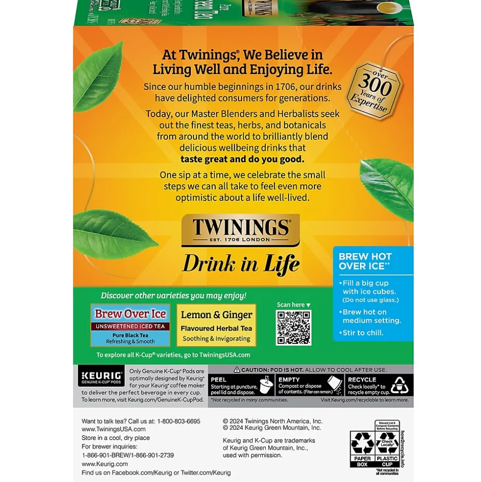 Twinings Green Tea, Keurig® K-Cup® Pods, 24/Box (TNA85788)