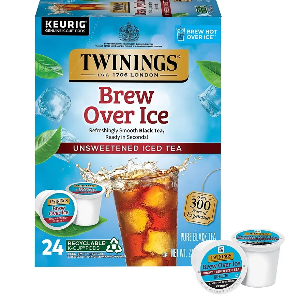 Twinings Iced Unsweetened Black Tea, Keurig® K-Cup® Pods, 24/Box (F16926)