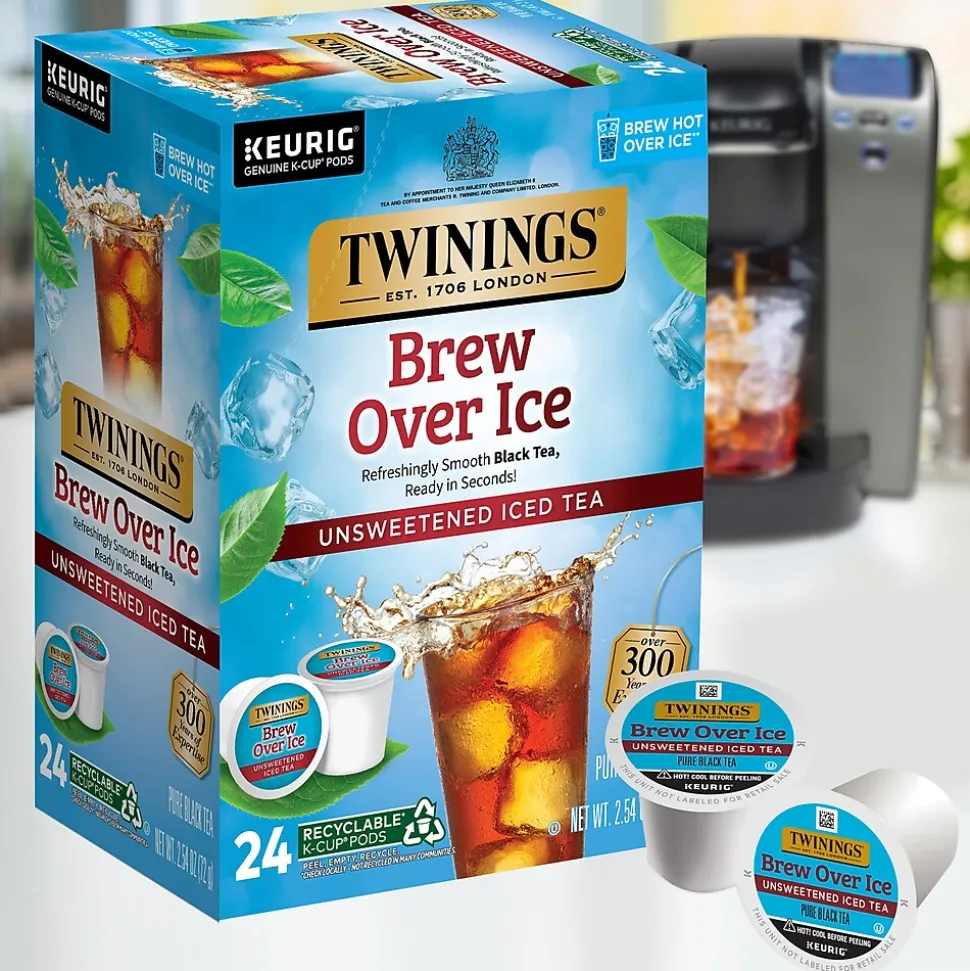 Twinings Iced Unsweetened Black Tea, Keurig® K-Cup® Pods, 24/Box (F16926)