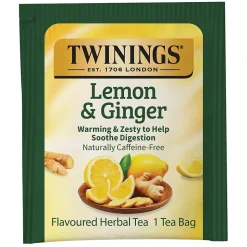 Twinings Lemon and Ginger Herbal Tea Bags, 50/Box (F14990)