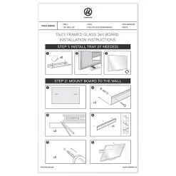 U Brands Combination Dry-Erase Whiteboard, Aluminum Frame, 2' x 1.5' (3196U00-01)