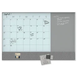 U Brands Combination Dry-Erase Whiteboard, Aluminum Frame, 3' x 2' (3197U00-01)