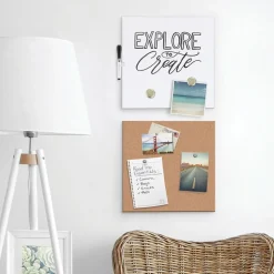 U Brands Cork & Dry Erase Board Set, 1' x 1' (3888U00-01)