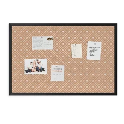 U Brands Fashion Cork Bulletin Board, Black Frame, 3' x 2' (2884U00-01)