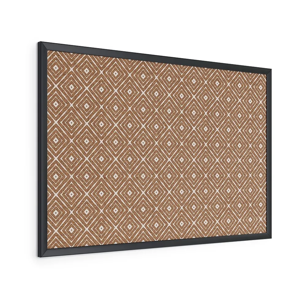 U Brands Fashion Cork Bulletin Board, Black Frame, 3' x 2' (2884U00-01)