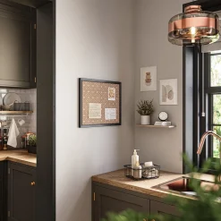 U Brands Fashion Cork Bulletin Board, Black Frame, 16"H x 20"W (2883U00-01)