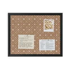 U Brands Fashion Cork Bulletin Board, Black Frame, 16