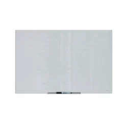 U Brands Floating Glass Ghost Grid Dry Erase Board, Frameless, 3' x 2' (2798U00-01)