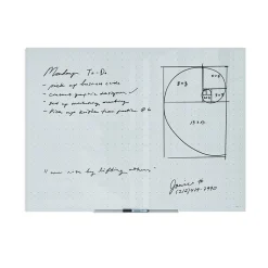 U Brands Floating Glass Ghost Grid Dry Erase Board, Frameless, 4' x 3' (2799U00-01)