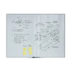 U Brands Glass Dry-Erase Whiteboard, Aluminum Frame, 4' x 3' (2826U00-01)