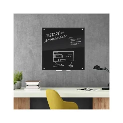 U Brands Glass Dry-Erase Whiteboard, 3' x 3' (2810U00-01)