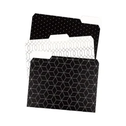 U Brands Modern Classic Fashion File Folders, 3-Tab, Letter Size, Assorted Colors, 12/Pack (3236U06-24)