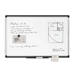 U Brands PINIT Steel Dry-Erase Whiteboard, Aluminum Frame, 3' x 2' (2805U00-01)