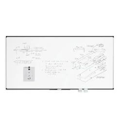 U Brands PINIT Steel Dry-Erase Whiteboard, Aluminum Frame, 8' x 4' (2809U00-01)