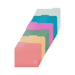 U Brands U-Eco File Folder, 1/3-Cut Tab, Letter Size, Assorted Colors, 24/Pack (6597U01-12)