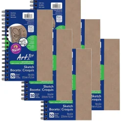 UCreate Create Your Own Cover Sketch Diary, 9" x 6", Natural, 50 Sheets, Pack of 6 (PAC4776-6)