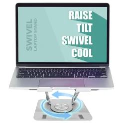 Uncaged Ergonomics 10.2" x 10" Metal Swivel Laptop Stand 2.0, Silver (SLS-Silver)