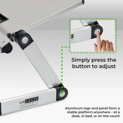 Uncaged Ergonomics WorkEZ Ergonomic Laptop Cooling Stand, Light Silver (WELS)