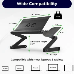 Uncaged Ergonomics WorkEZ Cool Laptop Riser, Black (WECB)