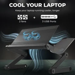 Uncaged Ergonomics WorkEZ Cool Laptop Riser, Black (WECB)