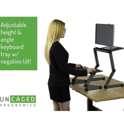 Uncaged Ergonomics WorkEZ Standing Desk, Black (WESDB)