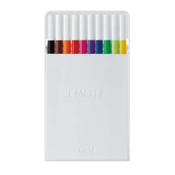 uni EMOTT Fine Line Marker Pens, Fine Point, 0.4mm, Assorted Inks, 10/Pack (24836)