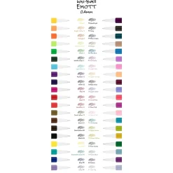 uni EMOTT Fine Line Marker Pens, Fine Point, 0.4mm, Assorted Inks, 10/Pack (24836)