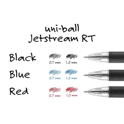 uni Jetstream RT Retractable Ballpoint Pen, Medium Point, 1.0mm, Red Ink, Dozen (73834)