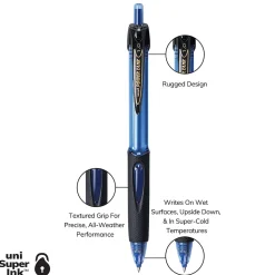 uni Power Tank RT Ballpoint Pens, Medium Point, 1.0mm, Blue Ink, 12/Pack (42071)