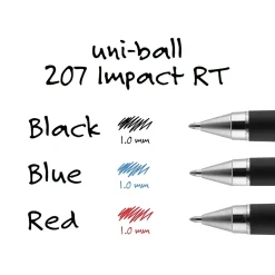 uni-ball 207 Impact RT Retractable Gel Pens, Bold Point, Blue Ink, Dozen (65871)