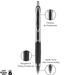 uniball 207 Needle Retractable Gel Pens, Medium Point, 0.7mm, Black Ink, 4/Pack (1738430)