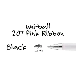 uniball 207 Pink Ribbon Retractable Gel Pens, Medium Point, 0.7mm, Black Ink, 36/Pack (2003896)