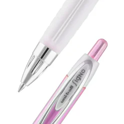 uniball 207 Pink Ribbon Retractable Gel Pens, Medium Point, 0.7mm, Black Ink, Dozen (1745267)