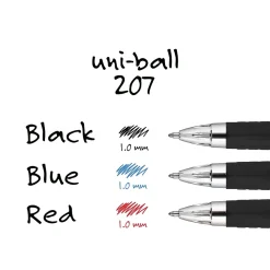 uniball 207 Retractable Gel Pens, Bold Point, 1.0mm, Blue Ink, Dozen (1790896)