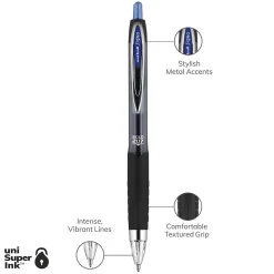 uniball 207 Retractable Gel Pens, Bold Point, 1.0mm, Blue Ink, Dozen (1790896)
