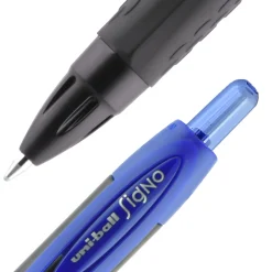 uniball 307 Retractable Gel Pens, Medium Point, 0.7mm, Blue Ink, 3/Pack (1927593)